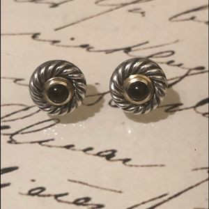 ⚜️ David Yurman silver/black onyx earrings⚜️